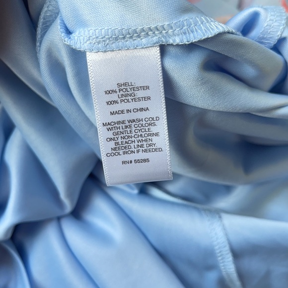 EXPRESS FLORAL WATERCOLOR BLUE HALTER DRESS - Picture 8 of 9